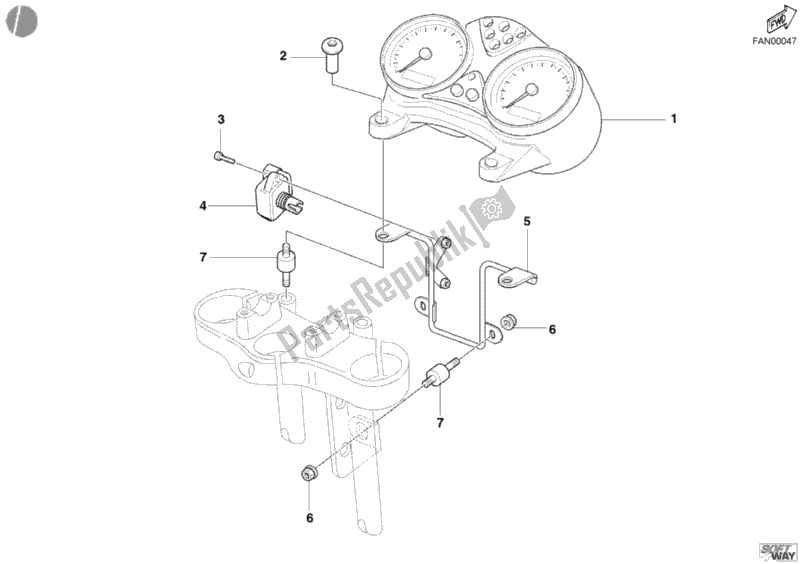 All parts for the Meter of the Ducati Monster 620 Dark 2005